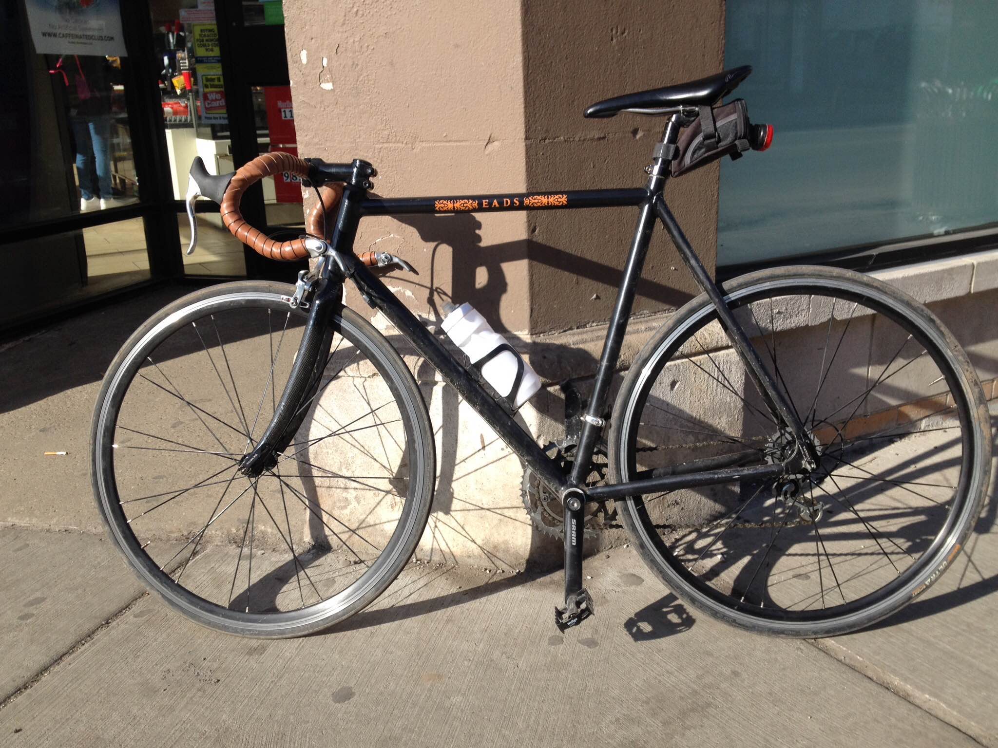 Custom-built with Nashbar aluminum frame