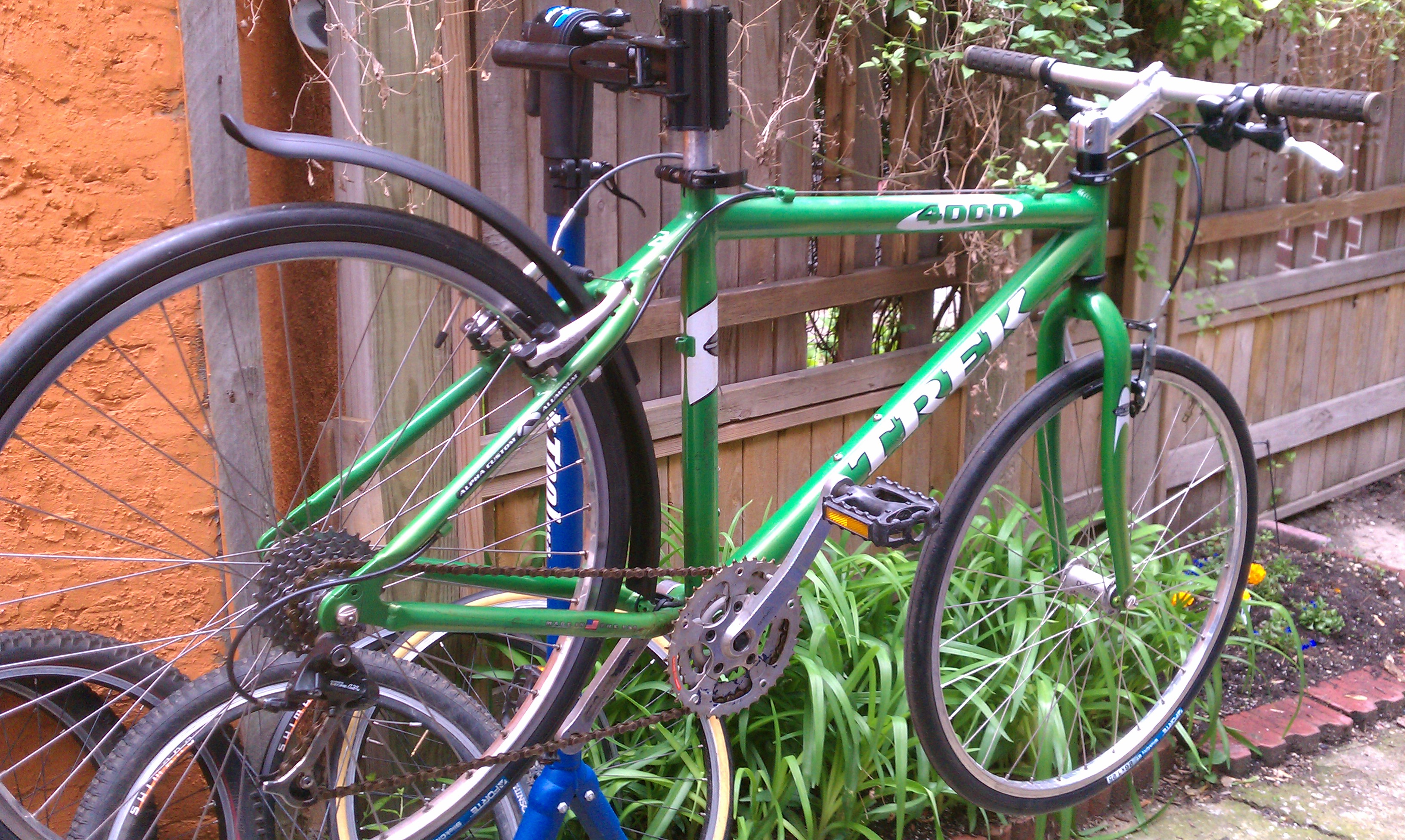 2004 Trek 4000 Green, 18", with Sun Rhyno Lyte wheels and Deore Hubs, Salsa handlebar with Salsa Grips, and XT Brakes