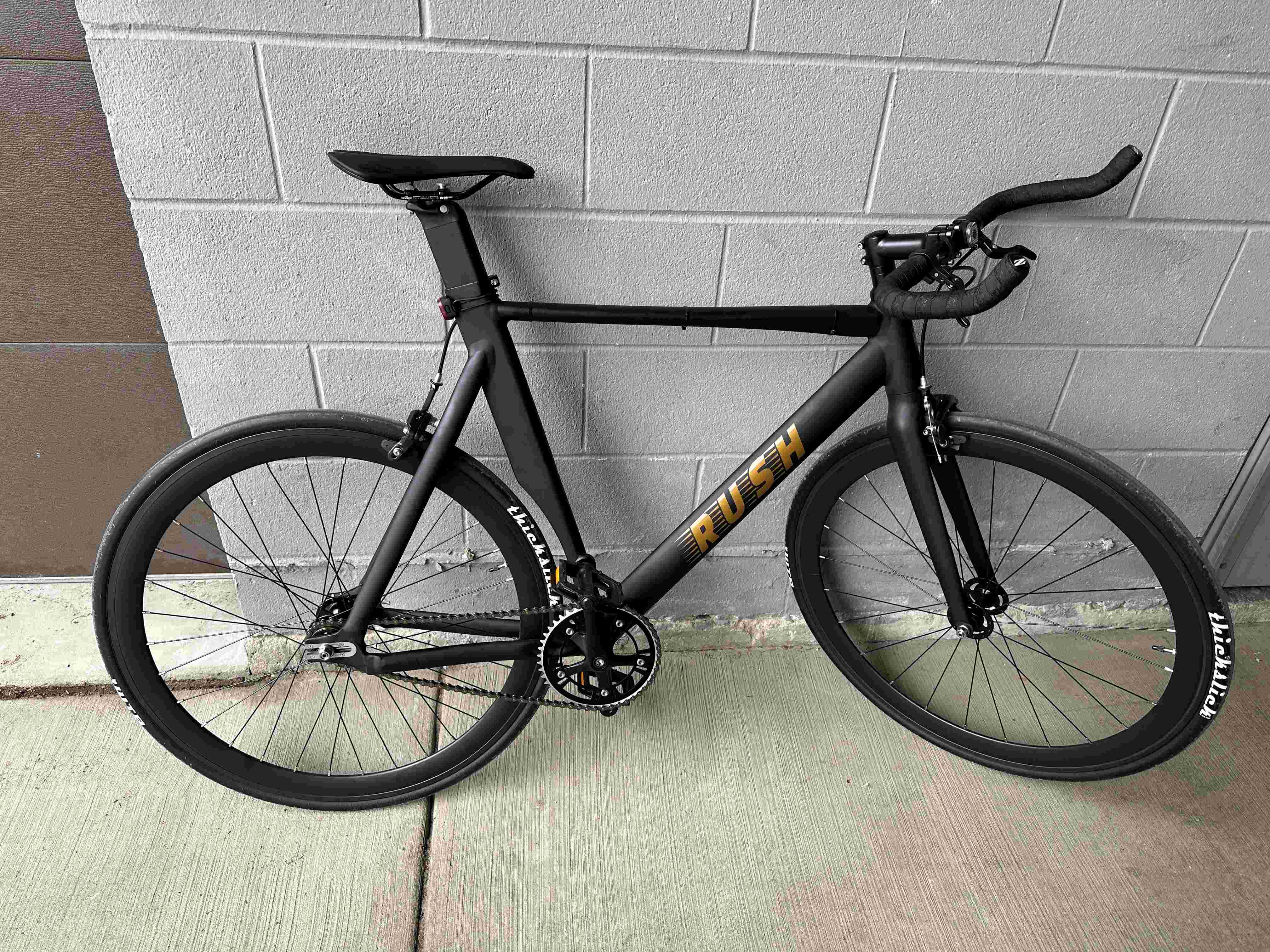Rush - Matte Black - gold logo