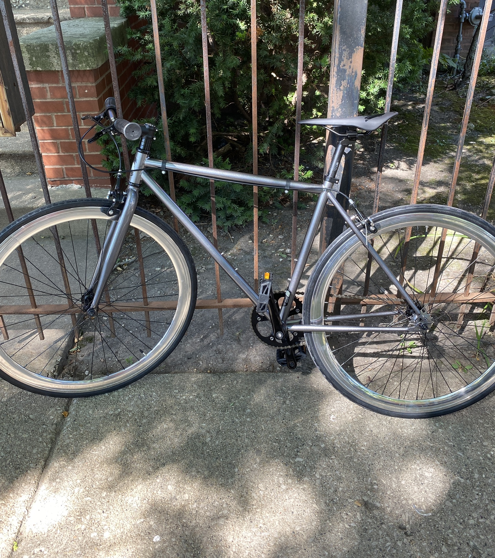 Golden Cycle Asphalt Fixie Bike - Asphalt/Chrome 48