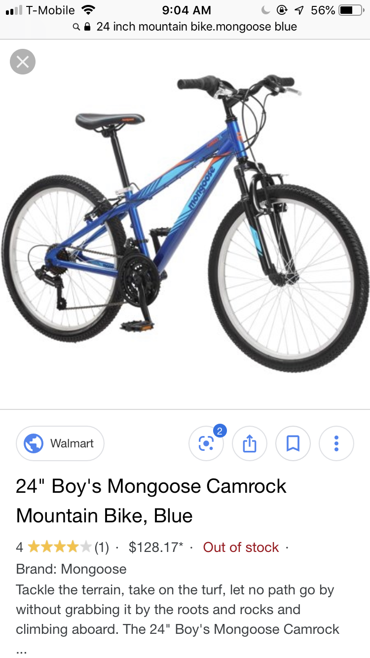Mongoose Camrock 24 Wheel Mountain Bicycle