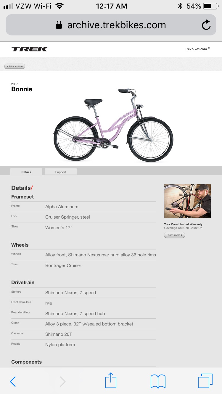2007 trek Bonnie 