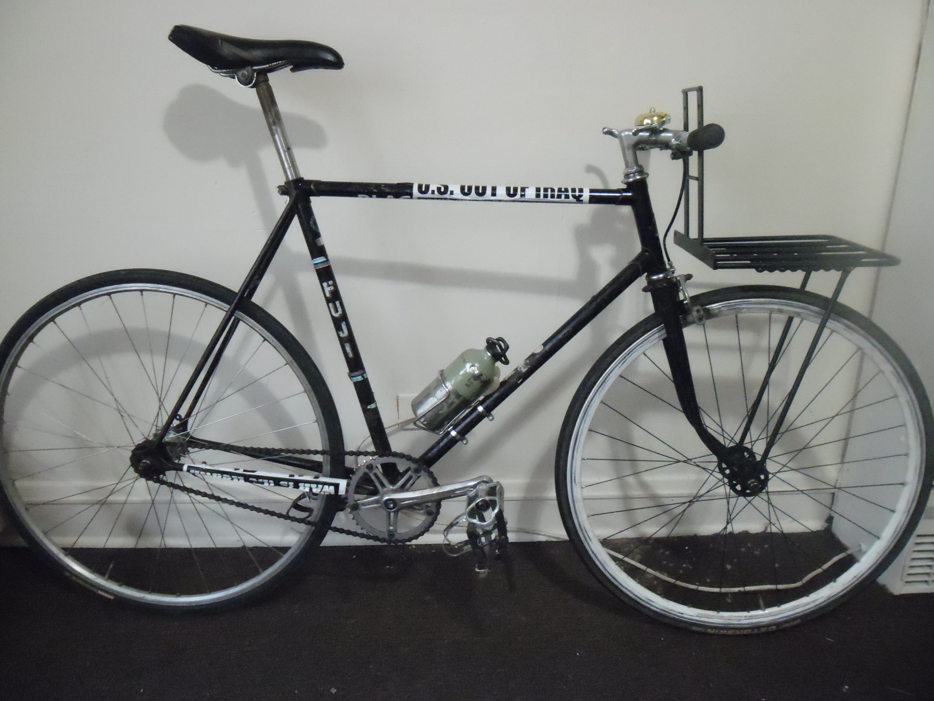 1988 Black Fuji Sports Bike Conversion w/ Front rack (steel tubing 661)