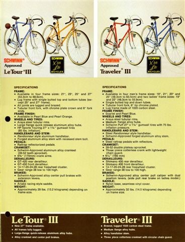 1986 Schwinn Le Tour, Model # L62