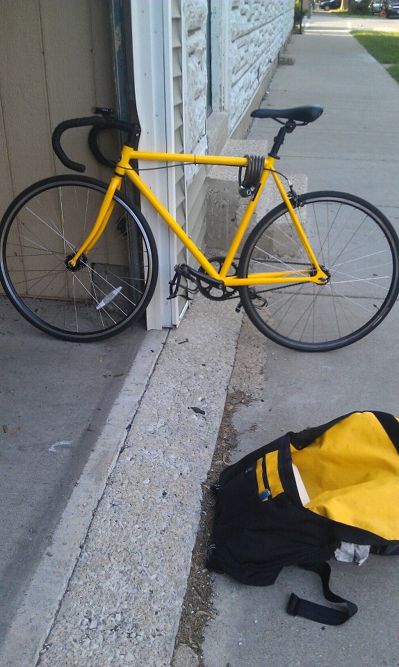 54 cm Motobecane Yellow Track Bike