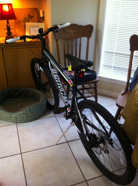 Black and White Specialized Hard Rock Mountain Bike