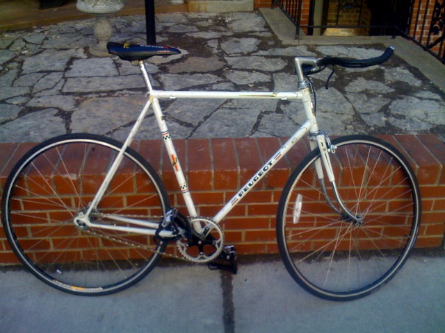 Peugeot White Frame Track Bicycle