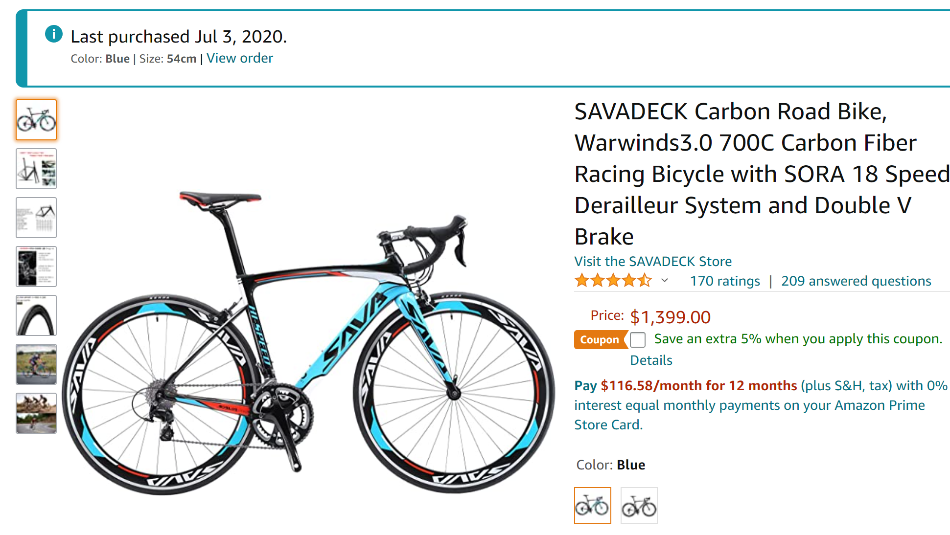 SAVADECK Carbon Road Bike, Warwinds3.0 700C Carbon Fiber Racing Bicycle with SORA 18 Speed Derailleur System and Double V Brake