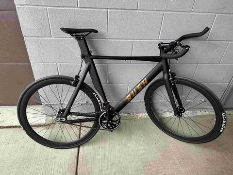 Rush - Matte Black - gold logo