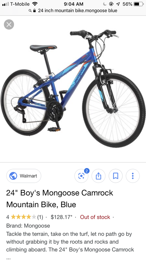 Mongoose Camrock 24 Wheel Mountain Bicycle