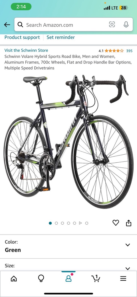 Green Schwinn Volare Hybrid