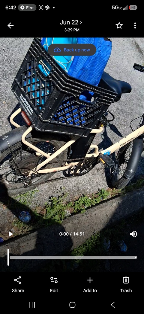Fifth wheel foldable ebike