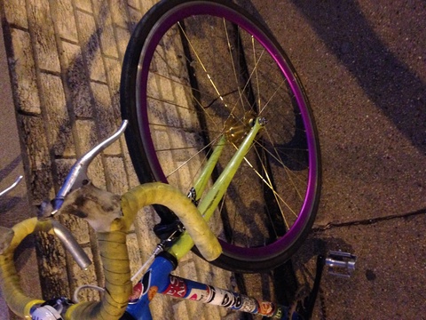 Infinity Purple Back Wheel Frame with Gold Spokes (Parts Theft)