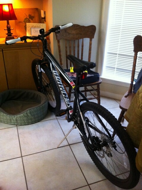 Black and White Specialized Hard Rock Mountain Bike