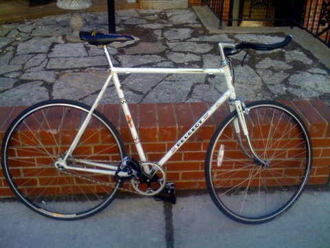 Peugeot White Frame Track Bicycle